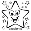 Elbi Lehrerstempel aus Holz Spanischstempel Strahlender Stern mit Lobwort excelente
