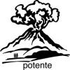 Elbi Lehrerstempel aus Holz Italienischstempel Vulkan mit Wort potente