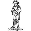 Elbi Lehrerstempel aus Holz Französischstempel Napoleon mit Wort courageux