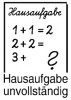 Hausaufgabe unvollständig 