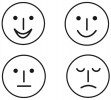 Stempelset 4 x Smileys 