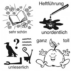 Elbi Lehrerstempel Stempelset mit Motiv 4 x Stempel zur Heftführung