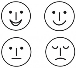 Stempelset 4 x Smileys