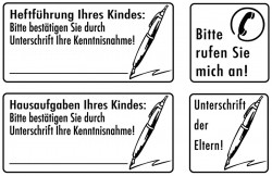 Elbi Lehrerstempel Stempelset aus Holz Elternkontakt