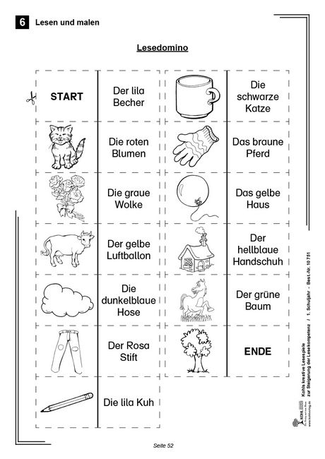 Kopiervorlagen Grundschule Kreative Lesespiele im 1. Schuljahr Deutsch